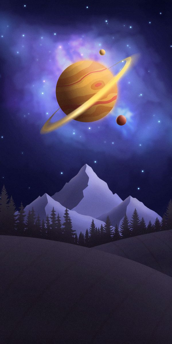 Breathtaking Saturn in a Cosmic Mountain Landscape