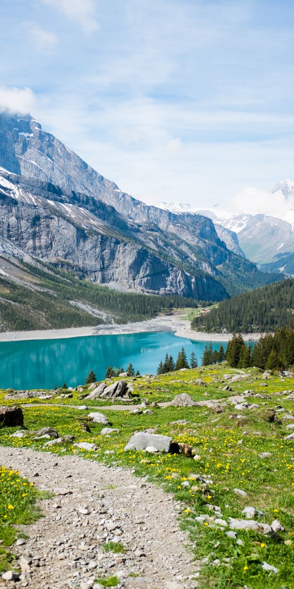 Breathtaking Summer Landscape of Mountains and Lake