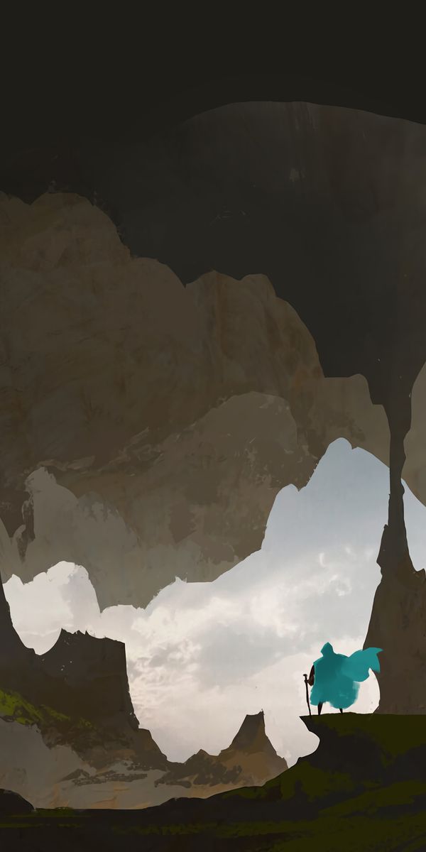 Silhouette of a Traveler in a Cave - Perfect Phone Wallpaper