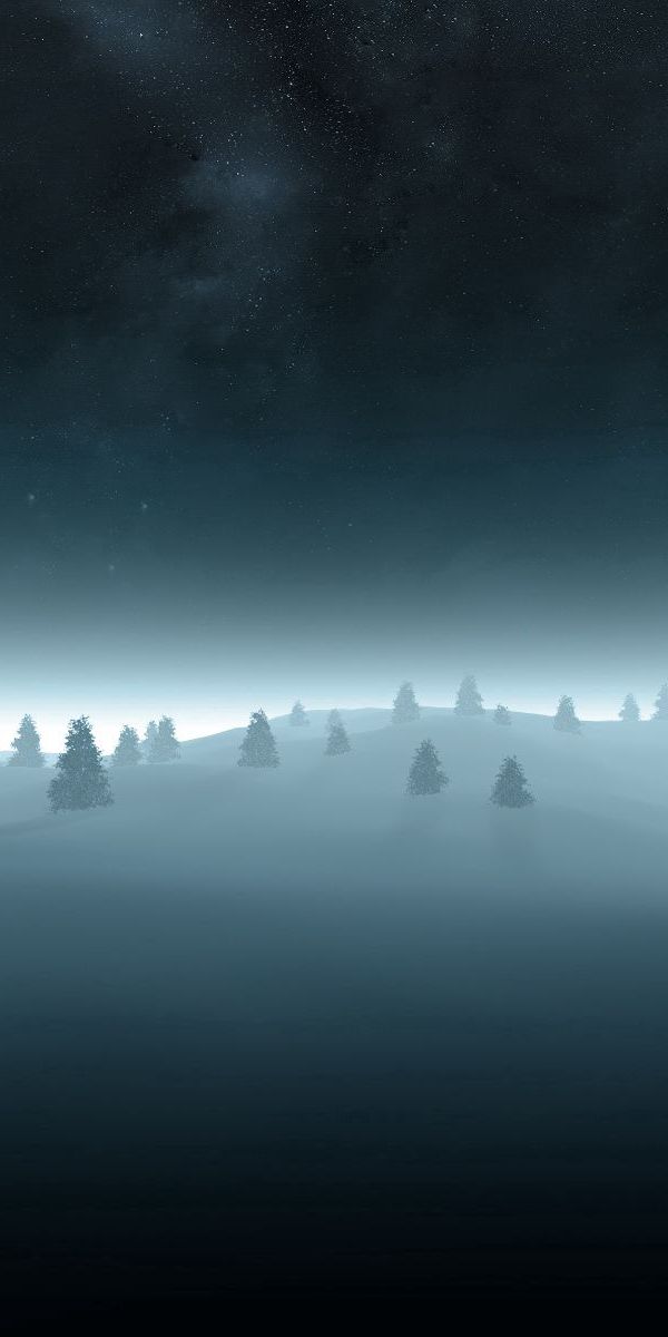 Phone wallpaper: Fog, Snow, Ate, Outlines, Trees, Nature, Gloomy, Darkness free download