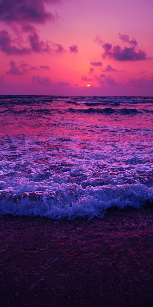Mesmerizing Purple Sunset Over the Ocean