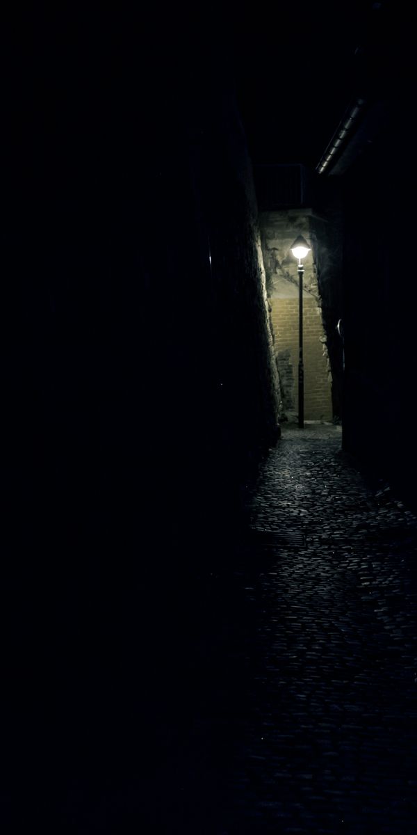 Phone wallpaper: Lane, Lantern, Night, Lamp, Darkness, Dark free download