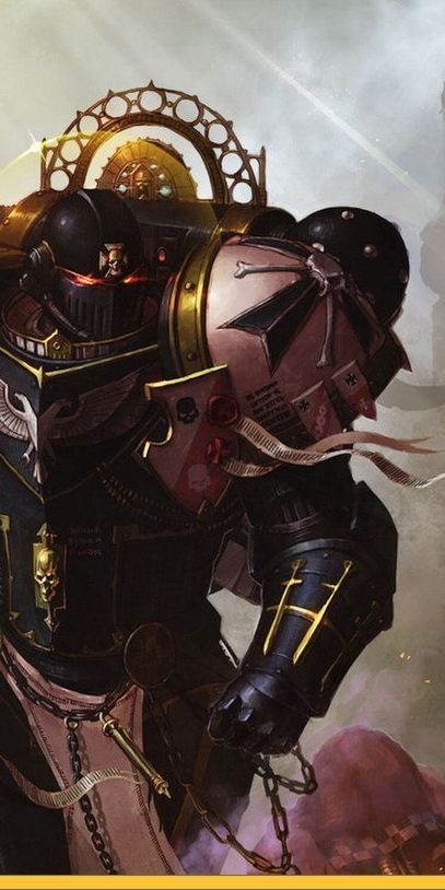 Free Warhammer Wallpaper: Epic Space Marine in Battle Scene