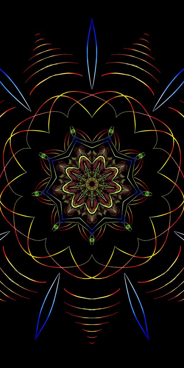 Phone wallpaper: Mandala, Pattern, Abstract, Dark free download