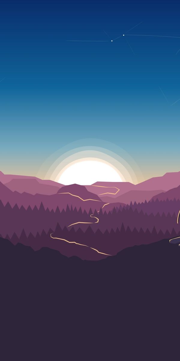 Phone wallpaper: Landscape, Silhouette, Sunrise, Path, Technology, Firefox free download