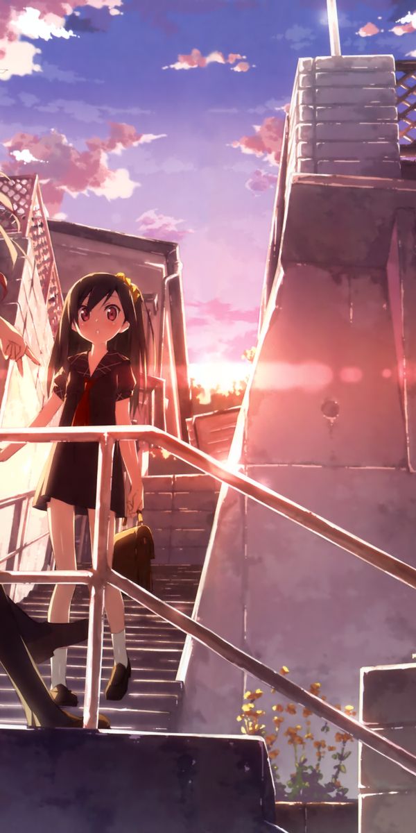 Phone wallpaper: 5 Nenme No Houkago, Kurumi (Kantoku), Nagisa (Kantoku), Girl, Anime free download