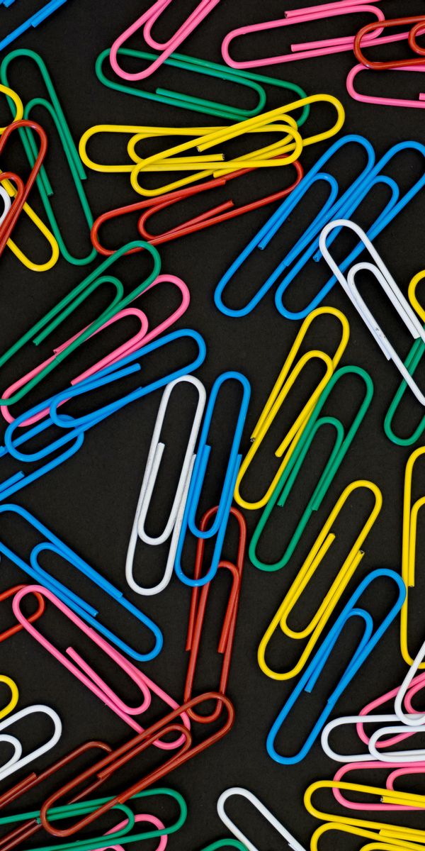 Vibrant Multicolored Paper Clips for Phone Wallpaper