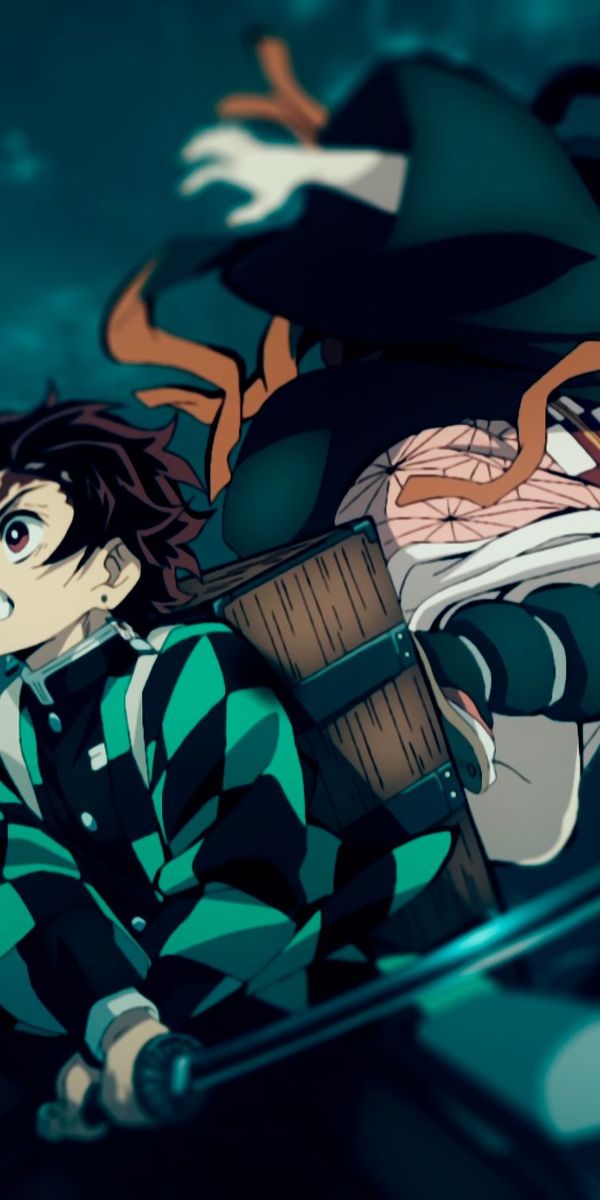 Nezuko and Tanjiro Kamado in Action - Demon Slayer Wallpaper