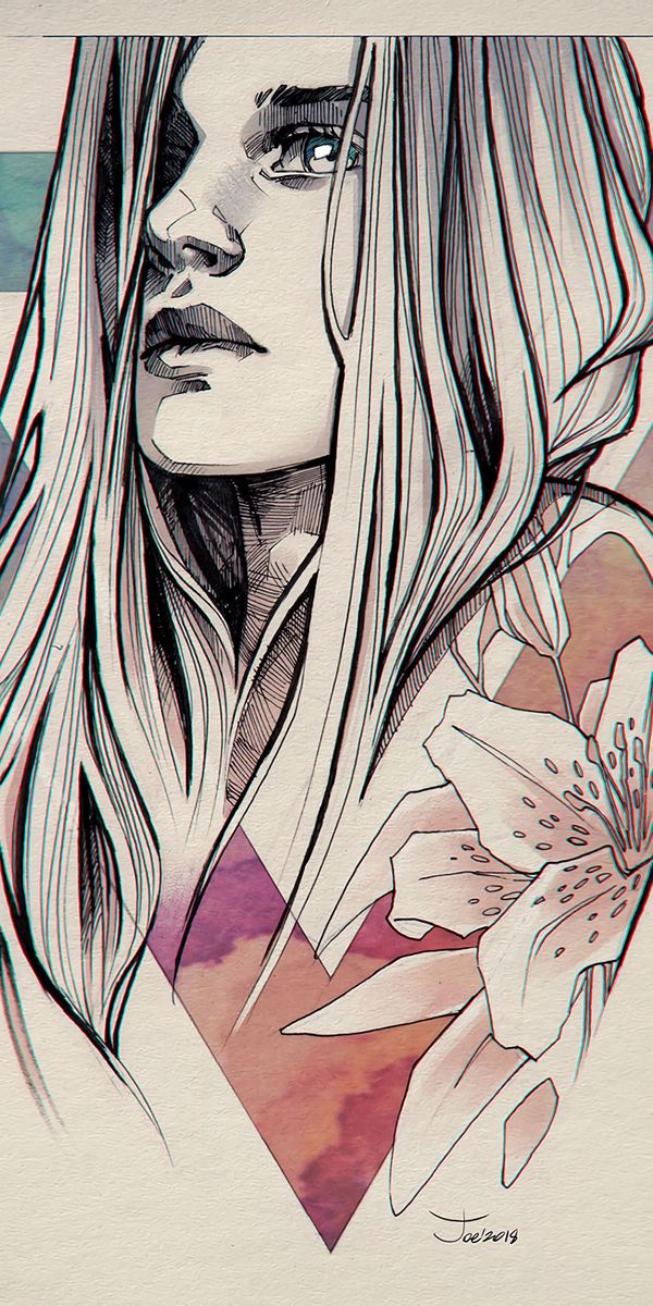 Phone wallpaper: Triangle, Portrait, Art, Face, Girl free download