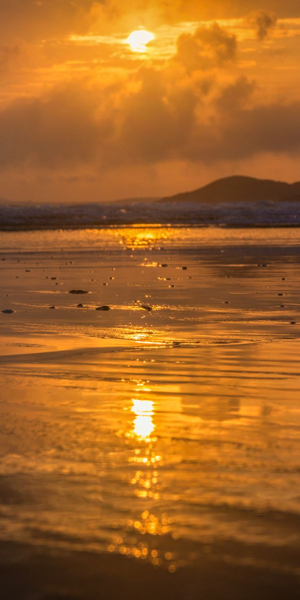 Phone wallpaper: Nature, Shore, Bank, Sunset, Sunlight, Water, Sea free download