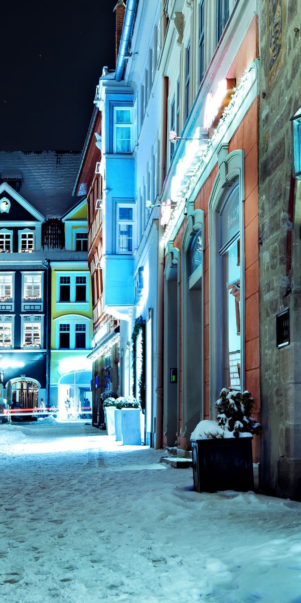 Charming Winter Night in a German Village