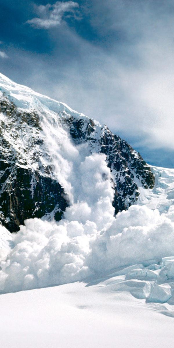 Majestic Mountain Landscape Featuring an Avalanche