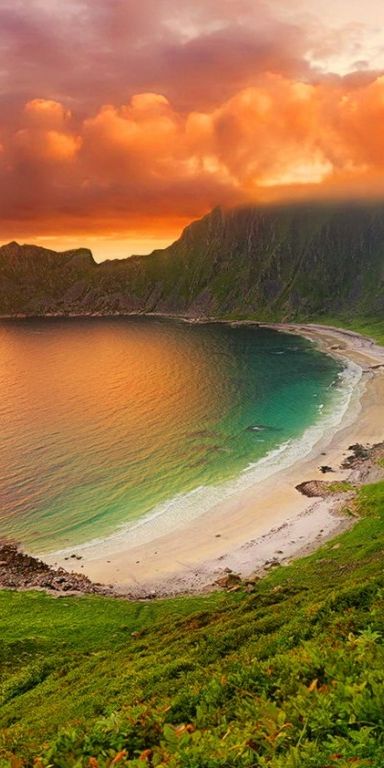 Phone wallpaper: Sunset, Beach, Earth, Coastline free download