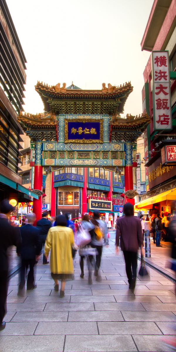 Phone wallpaper: People, Blur, Japan, Street, Chinatown, Photography, Yokohama, Time Lapse, Kanagawa