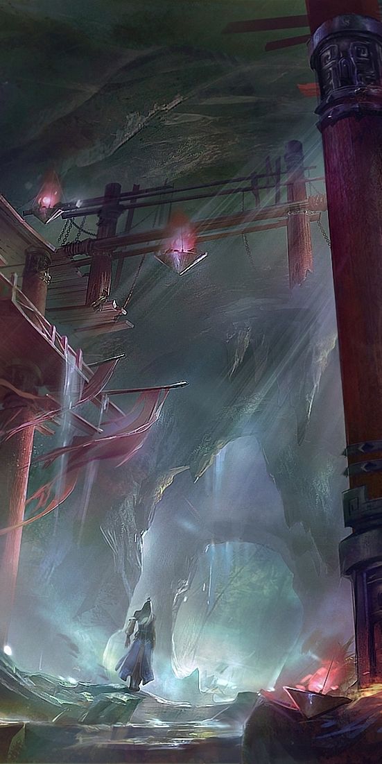 Phone wallpaper: Anime, Landscape, Underground, Gate, Original free download