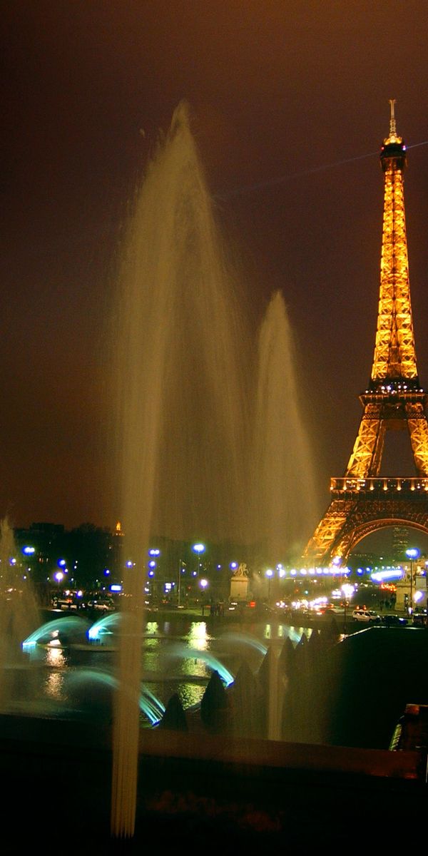 Phone wallpaper: Night, Eiffel Tower, Monuments, Man Made free download