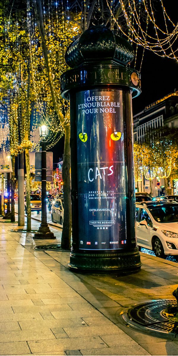 Enchanting Nighttime Boulevard in Paris - 4K iPhone Wallpaper