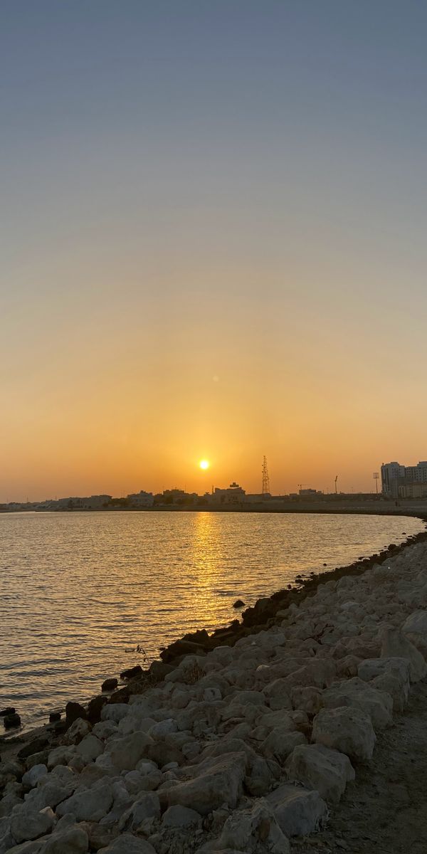 Phone wallpaper: Sunset, Stones, Sky, Coast, Sea, Nature free download