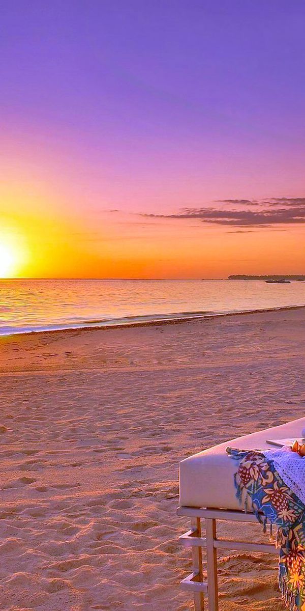 Tropical Sunset Beach Wallpaper for Mobile