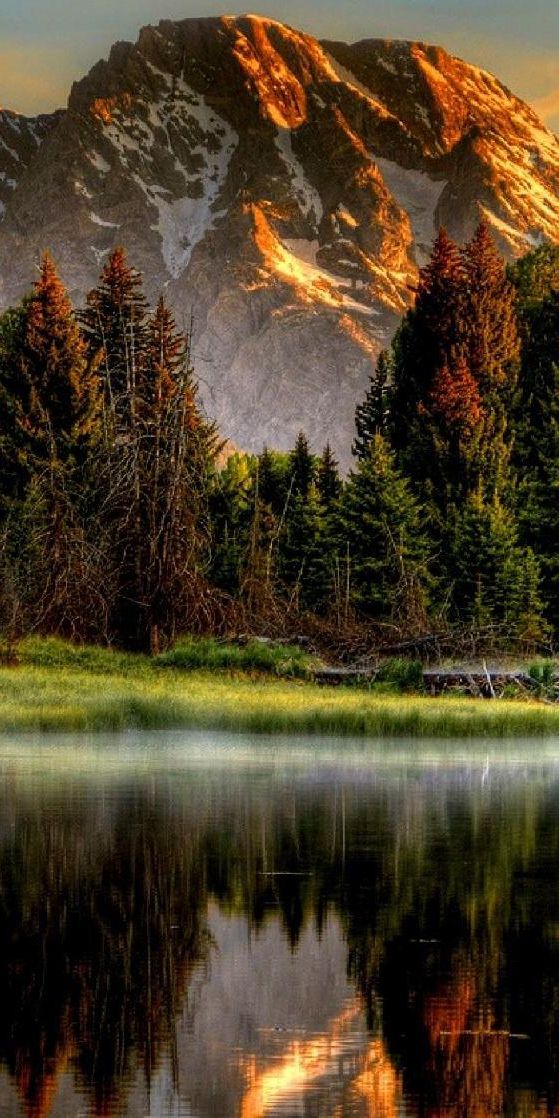 Breathtaking Mountain and River Scene for Your Mobile Wallpaper
