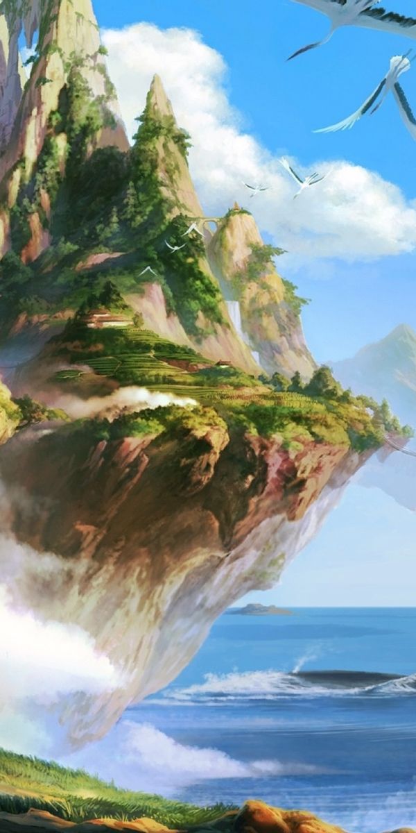 Phone wallpaper: Landscape, Fantasy, Dragon, Oriental free download