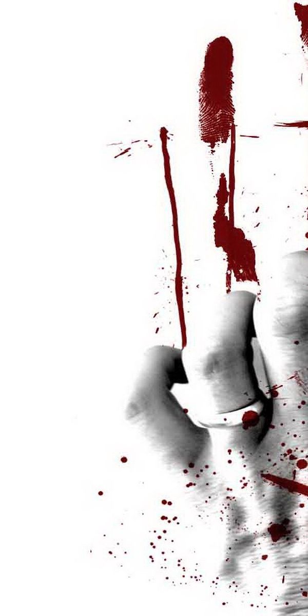 Intriguing Mobile Wallpaper: A Hand with Blood on a Dark Background