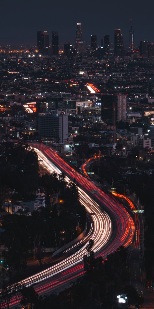 Breathtaking Los Angeles Night Cityscape - HD Mobile Wallpaper for Your Device