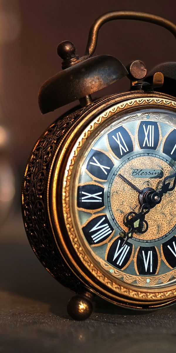 Vintage Alarm Clock Close-Up