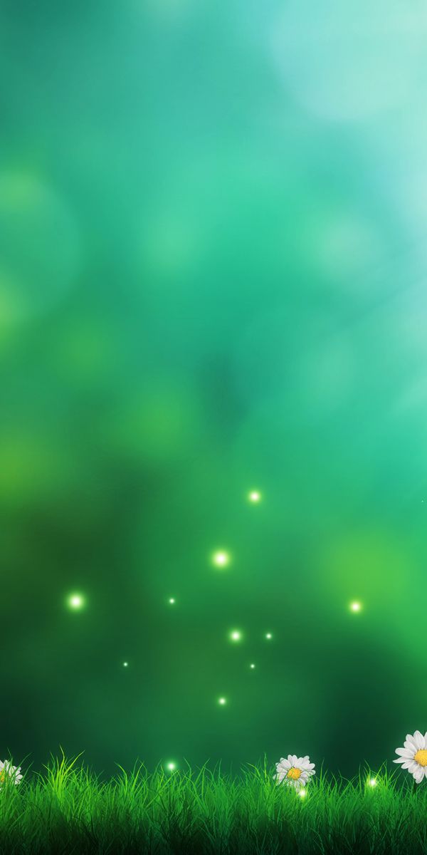 Artistic Green Flower Field with Soft Light