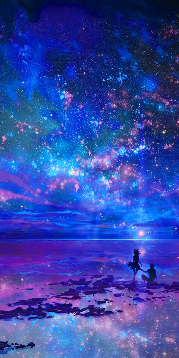 Vibrant Cosmic Fantasy Landscape for Mobile Wallpaper