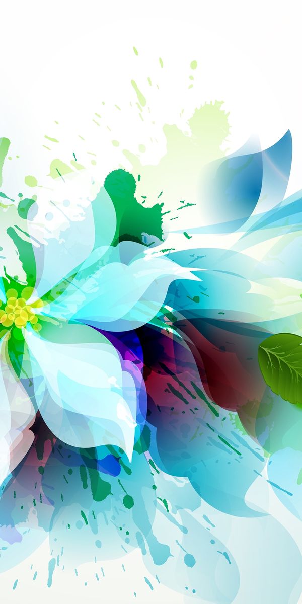 Artistic Floral Wallpaper with Vibrant Colors