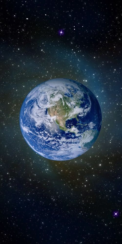 Earth Surrounded by Stars - Mobile Wallpaper