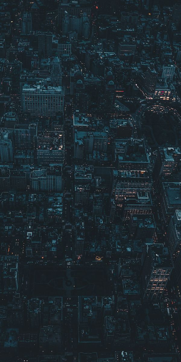 Aerial Night View of New York City - Perfect Phone Wallpaper