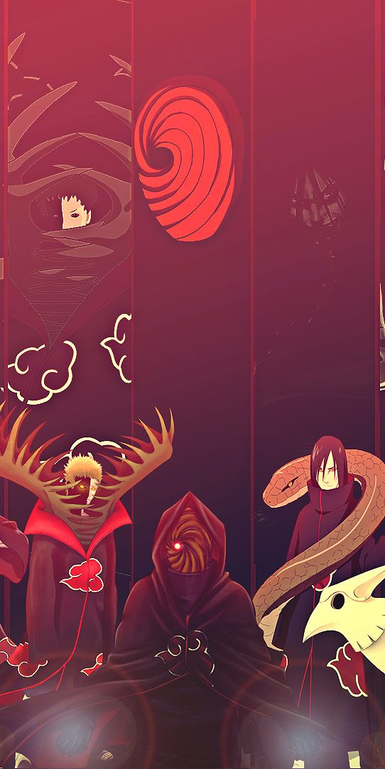 Epic Naruto Mobile Wallpaper Featuring Akatsuki Characters