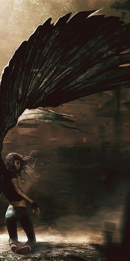 Explore a captivating dark fantasy angel wallpaper for free download