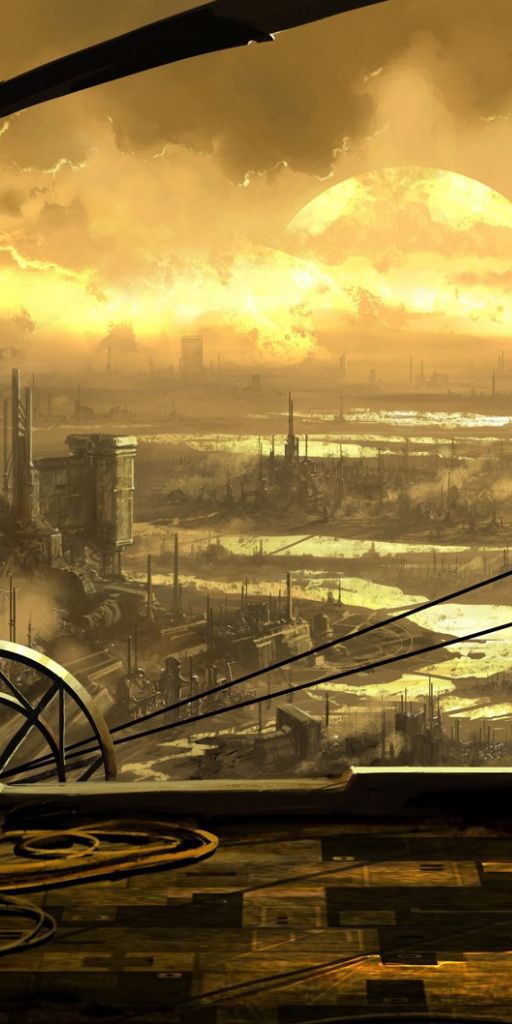 Futuristic Cityscape: A Stunning Sci-Fi Landscape at Dusk