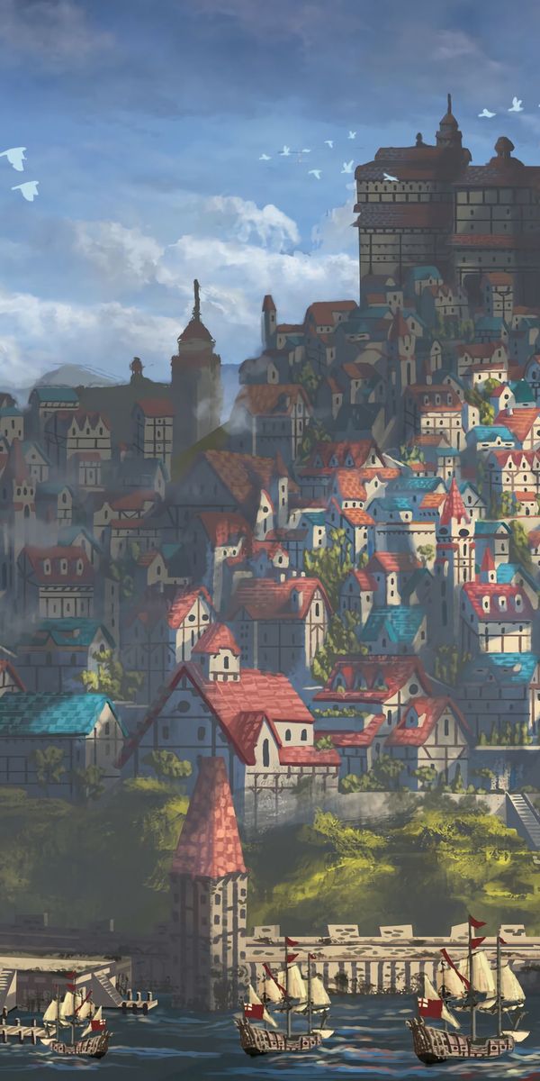 Enchanting Fantasy Cityscape Wallpaper