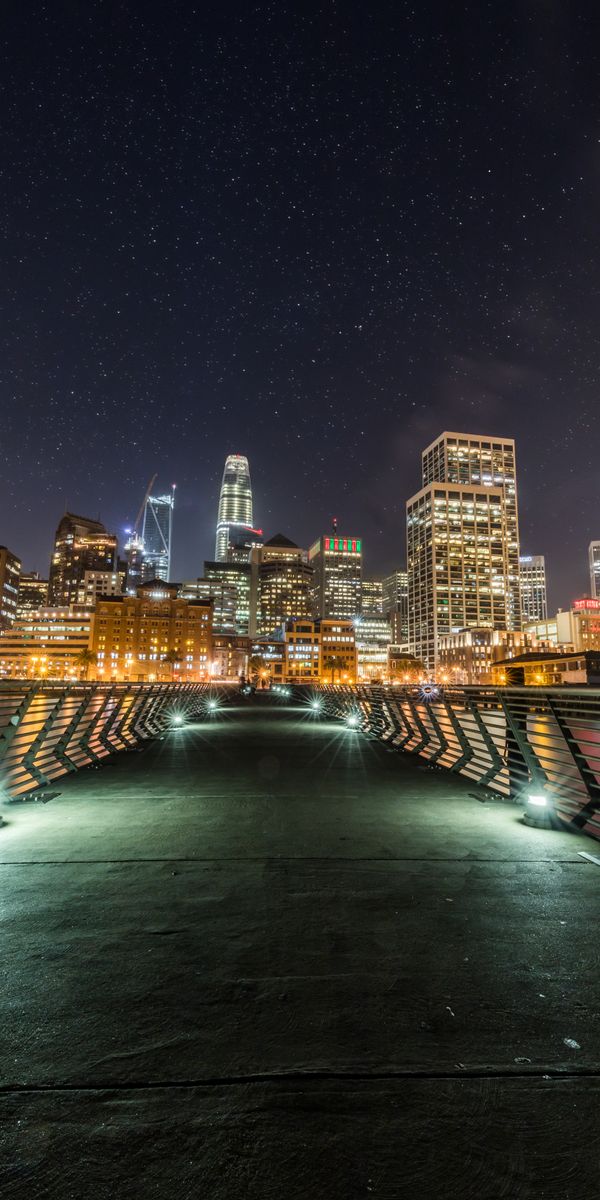 Captivating San Francisco Nightscape: 4K Phone Wallpaper of the City