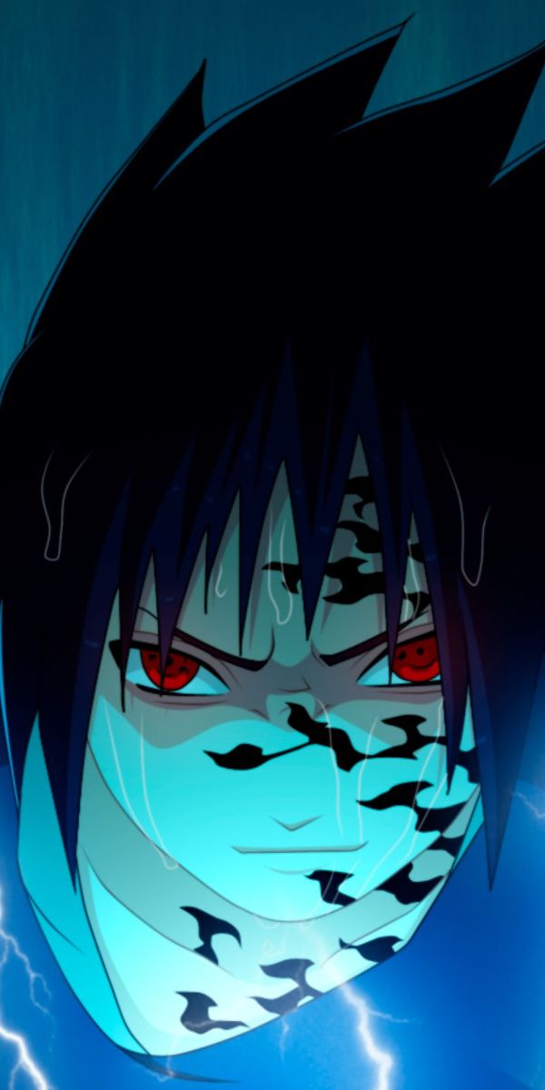 Epic Naruto Wallpaper: Sasuke Uchiha Surrounded by Lightning and Energy