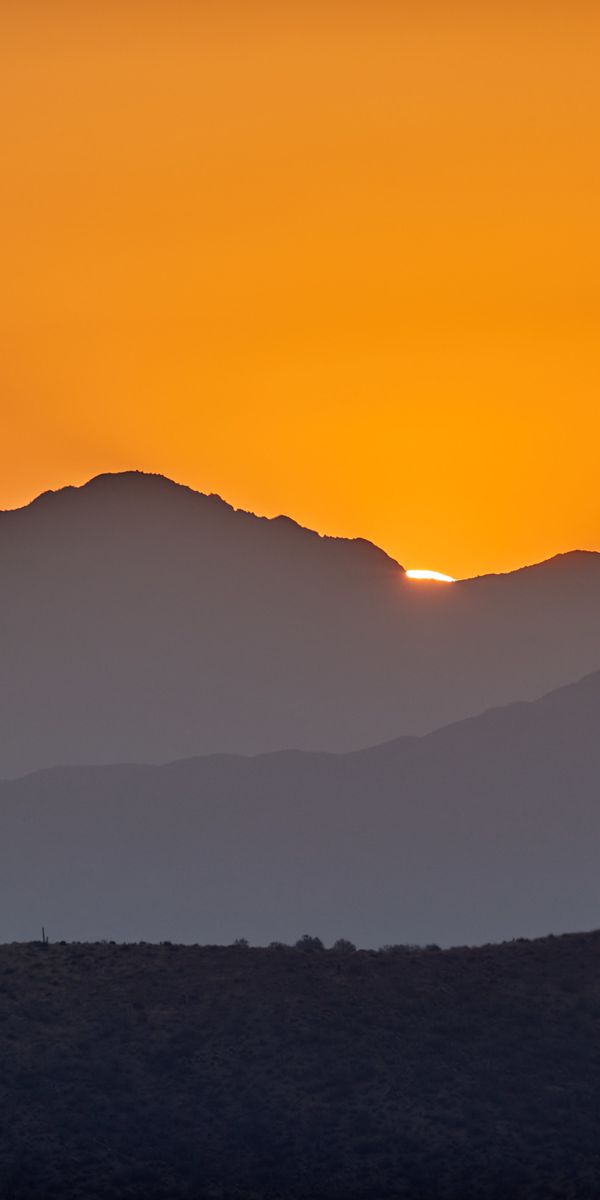 Beautiful Sunset Silhouette Over Hills - Perfect Phone Wallpaper