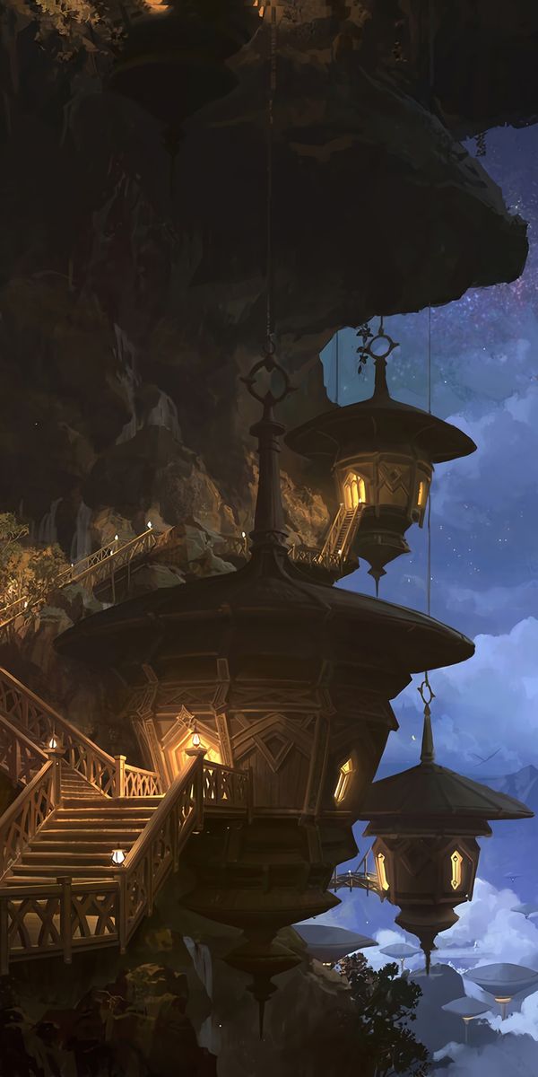 Breathtaking Fantasy House on a Ladder in the Clouds