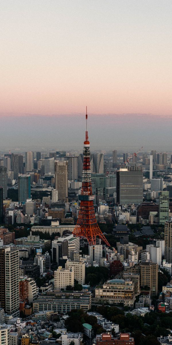 Phone wallpaper: Cities, City, Evening, Tower free download