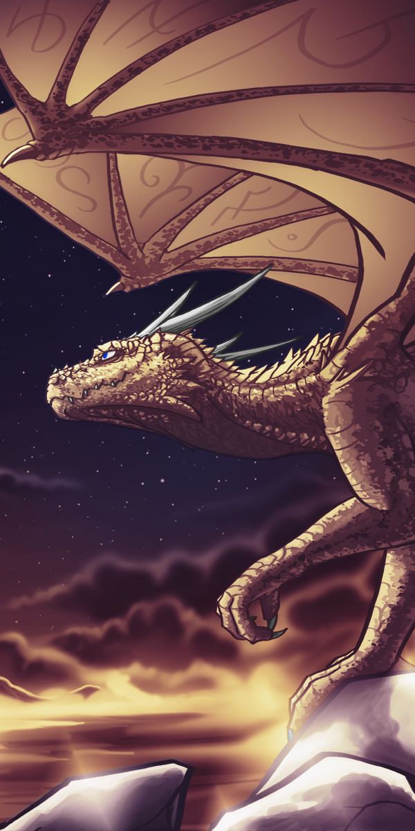 Phone wallpaper: Clouds, Mountains, Sky, Night, Art, Dragon free download