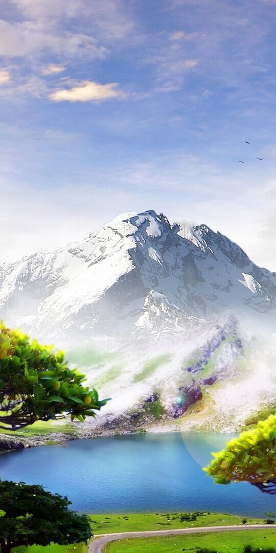 Breathtaking Artistic Landscape of a Mountain Lake