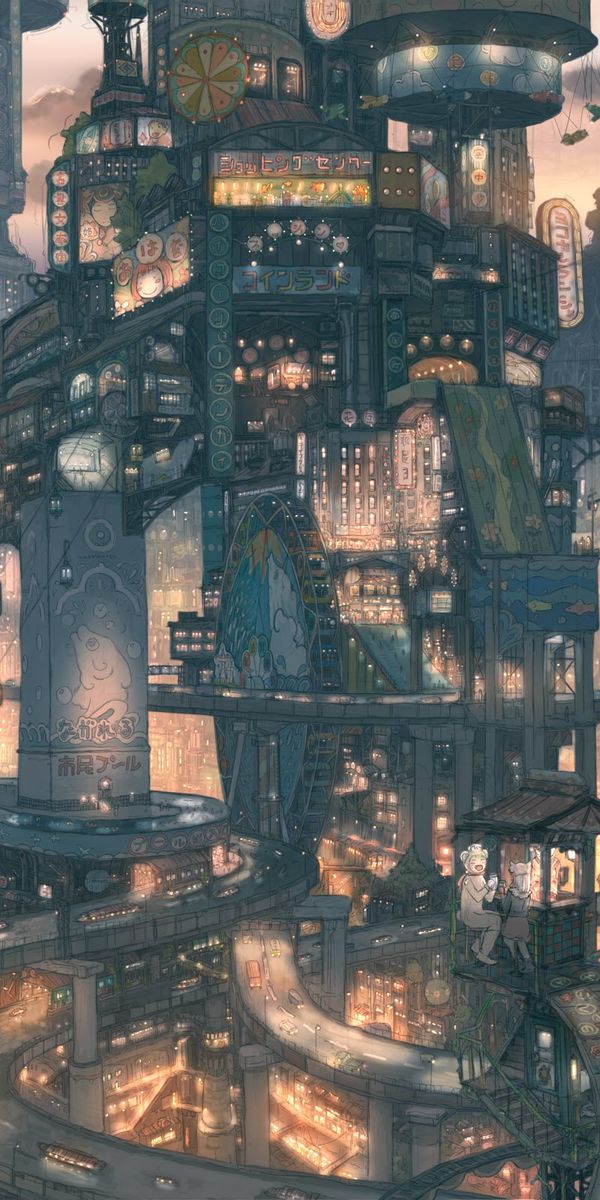 Phone wallpaper: Anime, Night, City, Futuristic, Asian free download