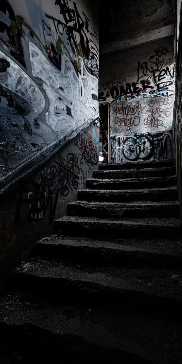 Dark Graffiti Steps Wallpaper for Mobile