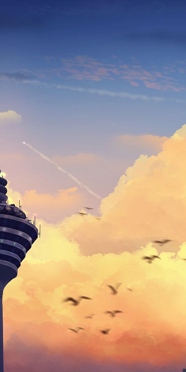Phone wallpaper: Clouds, Tower, Building, Architecture, Art free download