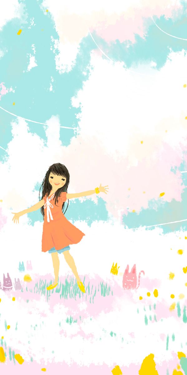 Anime Girl Dancing in a Flower Field
