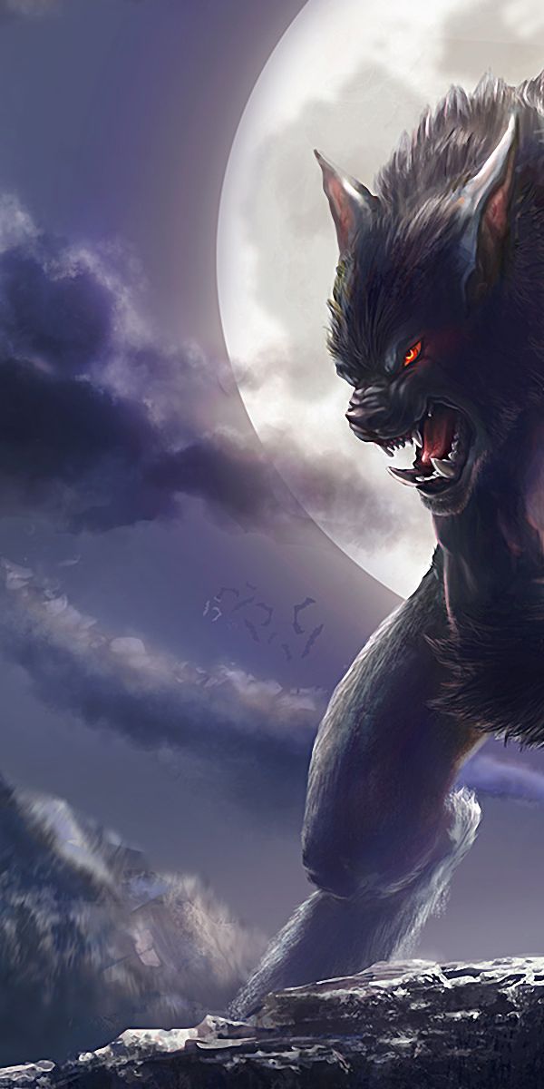 Intense Dark Werewolf iPhone Wallpaper in 4K - Perfect for Fans of Fantasy