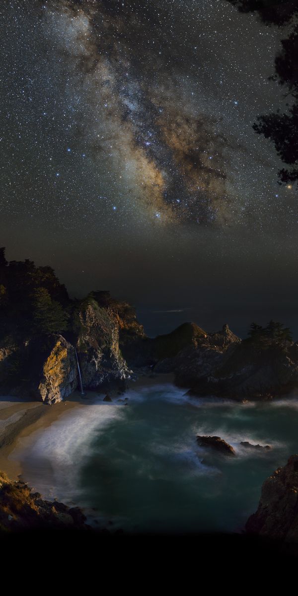 Milky Way Illuminating McWay Falls in Big Sur, California